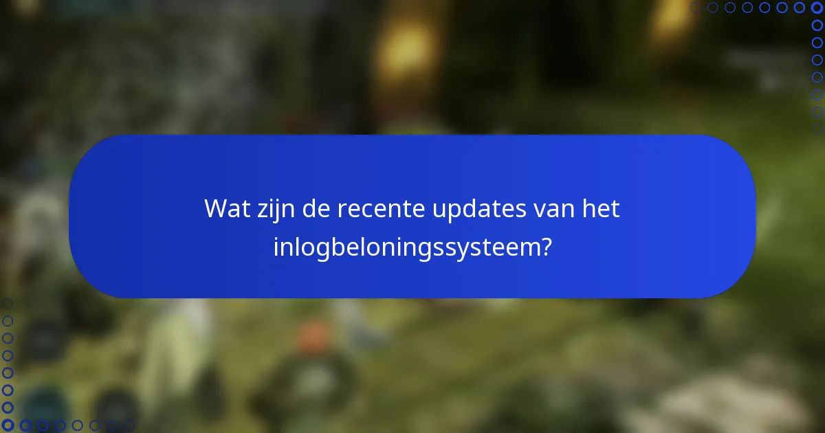 Wat zijn de recente updates van het inlogbeloningssysteem?