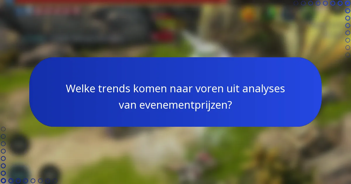 Welke trends komen naar voren uit analyses van evenementprijzen?